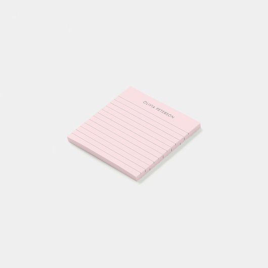 Moderne elegante rosa gestreift post-it klebezettel (angewinkelt)