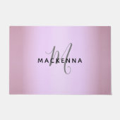 Moderne, elegante Rosa-Girly-Monogramm-Skriptbezei Fußmatte (Vorderseite)