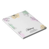 Moderne Elegante Rosa Gold Grüne Blumenstrauß Kuns Notizblock (angewinkelt)