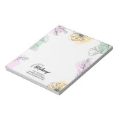 Moderne Elegante Rosa Gold Grüne Blumenstrauß Kuns Notizblock (Rotiert)