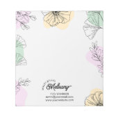 Moderne Elegante Rosa Gold Grüne Blumenstrauß Kuns Notizblock (Vorderseite)