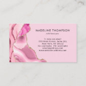 Moderne elegante Rosa-Gold-Marmor Agate Geode Visitenkarte (Rückseite)