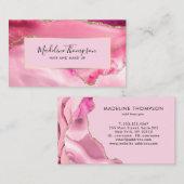 Moderne elegante Rosa-Gold-Marmor Agate Geode Visitenkarte (Vorne/Hinten)