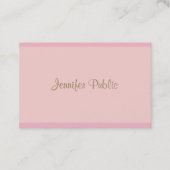 Moderne elegante rosa goldene Kalligraphie-Vorlage Visitenkarte (Vorderseite)