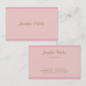 Moderne elegante rosa goldene Kalligraphie-Vorlage Visitenkarte (Vorne/Hinten)