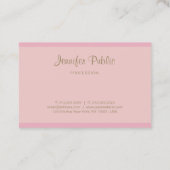 Moderne elegante rosa goldene Kalligraphie-Vorlage Visitenkarte (Rückseite)