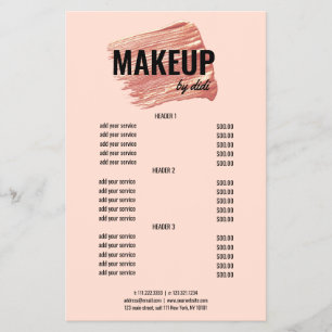 Moderne elegante rosa-goldene Lippenstift-Schlag-M Flyer