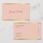 Moderne elegante rosa-goldene Schriftzeichen-Vorla Visitenkarte (Vorne/Hinten)