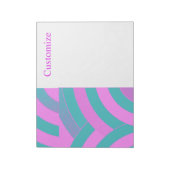 moderne, elegante, rosa/grüne Chevrons Notizblock (Rotiert)
