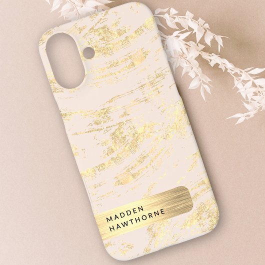 Moderne elegante Rosa Imitats Golden Foil Chic Case-Mate iPhone Hülle