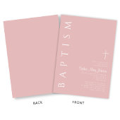 Moderne elegante Rosa-Kreuz-Taufe Einladung