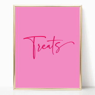 Moderne elegante, rosa Leckereien Tischschild Part Poster