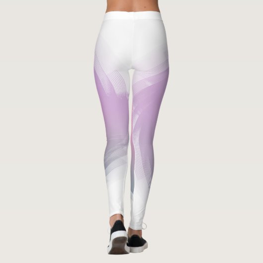 Moderne elegante rosa Lila Weiße Vorlage Trendy Leggings (Rückseite)