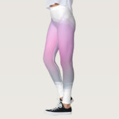 Moderne elegante rosa Lila Weiße Vorlage Trendy Leggings (Links)