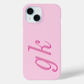 Moderne elegante rosa Monogramm-Initialen Case-Mate iPhone Hülle (Rückseite)