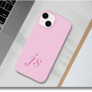 Moderne elegante rosa Monogramm-Initialen Case-Mate iPhone 14 Hülle