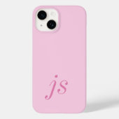 Moderne elegante rosa Monogramm-Initialen Case-Mate iPhone Hülle (Rückseite)