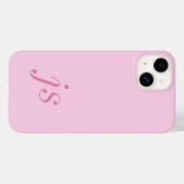 Moderne elegante rosa Monogramm-Initialen Case-Mate iPhone Hülle (Rückseite (Horizontal))