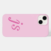 Moderne elegante rosa Monogramm-Initialen Case-Mate iPhone Hülle (Rückseite (Horizontal))