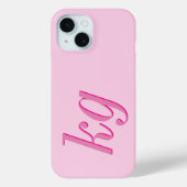 Moderne elegante rosa Monogramm-Initialen Case-Mate iPhone Hülle (Rückseite)