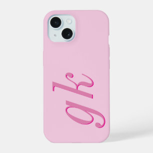 Moderne elegante rosa Monogramm-Initialen iPhone 15 Hülle