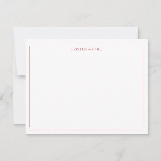 Moderne elegante rosa Note Card Mitteilungskarte (Vorderseite)
