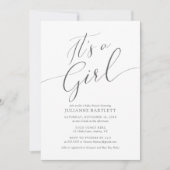 Moderne elegante Rosa pink mit Girl Baby Dusche Einladung (Vorderseite)