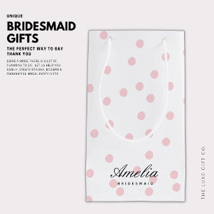 Moderne elegante rosa Polka Dot Bridesmaid Kleine Geschenktüte