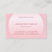 Moderne Elegante Rosa Rose Gold Mit Monogramm Visitenkarte (Rückseite)