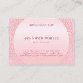 Moderne elegante rosa Rose Gold Monogram Vorlage Visitenkarte (Rückseite)