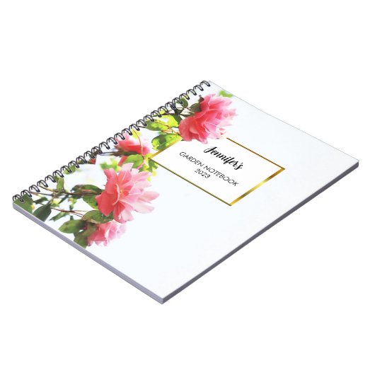 Moderne, elegante Rosa Rosen persönlich Notizblock (Linke Seite)