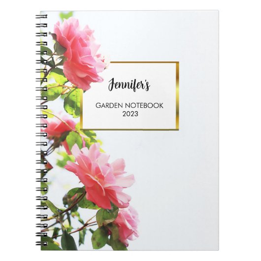 Moderne, elegante Rosa Rosen persönlich Notizblock (Vorderseite)