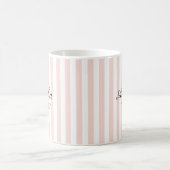 Moderne elegante Rosa Streifen Trauzeugin Kaffeetasse (Mittel)