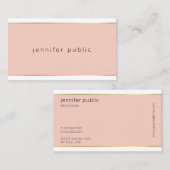 Moderne elegante Rosa und Gold Beruflich Hübsch Visitenkarte (Vorne/Hinten)