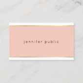 Moderne elegante Rosa und Gold Beruflich Hübsch Visitenkarte (Vorderseite)