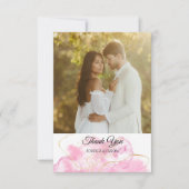 Moderne, elegante Rosa- und Gold-Foto-Hochzeit Dankeskarte (Vorderseite)