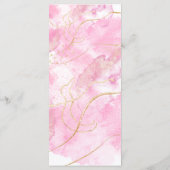 Moderne, elegante Rosa- und Goldhochzeit Menükarte (Rückseite)