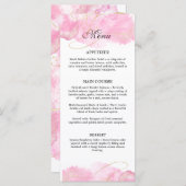 Moderne, elegante Rosa- und Goldhochzeit Menükarte (Vorne/Hinten)