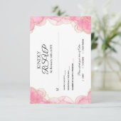 Moderne, elegante Rosa- und Goldhochzeit RSVP Karte (Stehend Vorderseite)