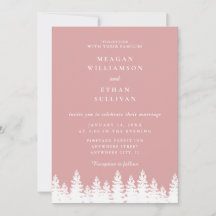 Moderne, elegante Rosa- und Weißwinterhochzeit