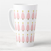 Moderne Elegante Rosa Weihnachtsbaum Milchtasse (Linke Ecke)