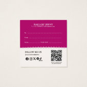 Moderne elegante rosa, weiße Blumennagel Salon Ges (Rückseite)