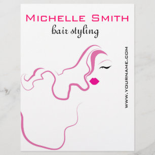 Moderne elegante rosa weiße Haarstylistin Schönhei Flyer