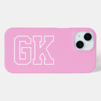 Moderne elegante rosa weiße Monogramm-Initialen