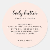 Moderne, elegante Rosa Zutaten Runder Aufkleber (Vorderseite)