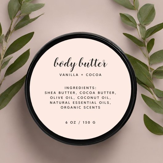 Moderne, elegante Rosa Zutaten Runder Aufkleber