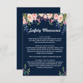 Moderne elegante rosafarbene florale Sicherheitsma Begleitkarte (Vorne/Hinten)