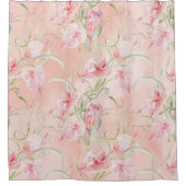 Moderne elegante, rosafarbene Lilien auf Pfirsichs Duschvorhang (Vorderseite)