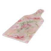 Moderne elegante, rosafarbene Lilien auf Pfirsichs Schneidebrett (Ecke)