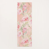 Moderne elegante, rosafarbene Lilien auf Pfirsichs Yogamatte (Rückseite)